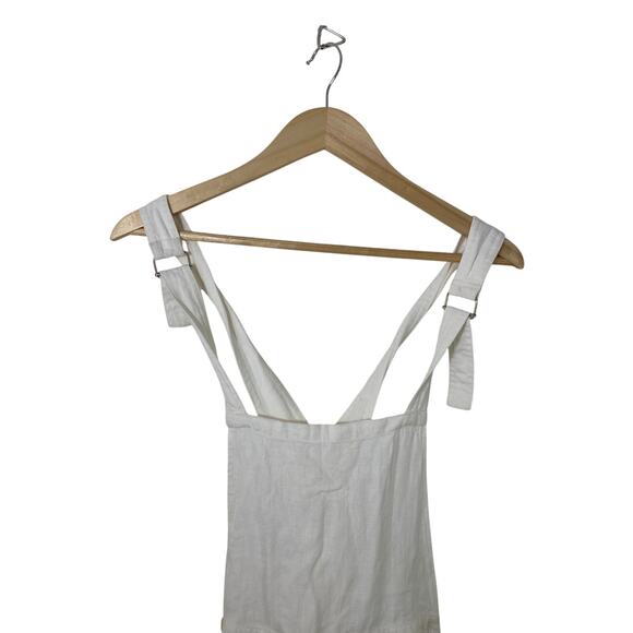 Lily Ashwell White Linen Slim Overalls Petite XXS Sustainable Minimalist Fairy - Picture 2 of 16
